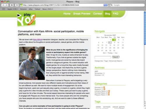 I was interviewed by Playyoo the other day