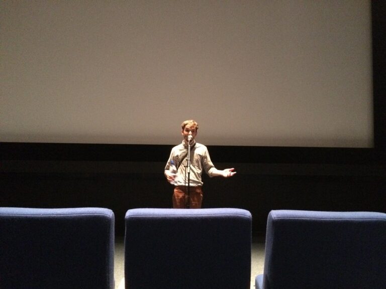 Simon introducing his stop motion animated short film 'The Lighthouse'