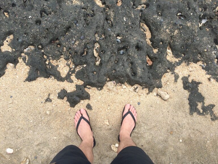 Volcanic rock and white sand, Pemuteran